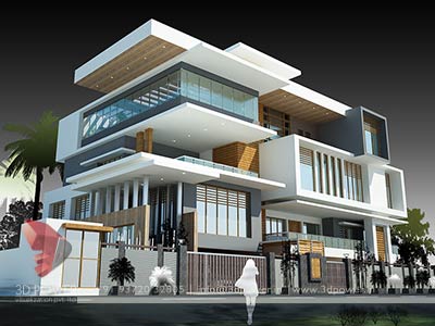 house 3d exterior render